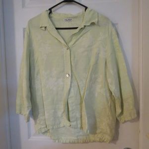 RUSS BERENS MALIBU USA LINEN FLORAL SHIRT SMALL